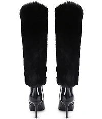 Kurt Geiger London Kensington Faux Fur and Patent Leather Knee High Stiletto Boots