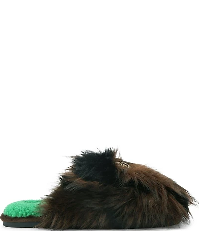 Kurt Geiger London Kensington Faux Fur Logo Ornament Slippers