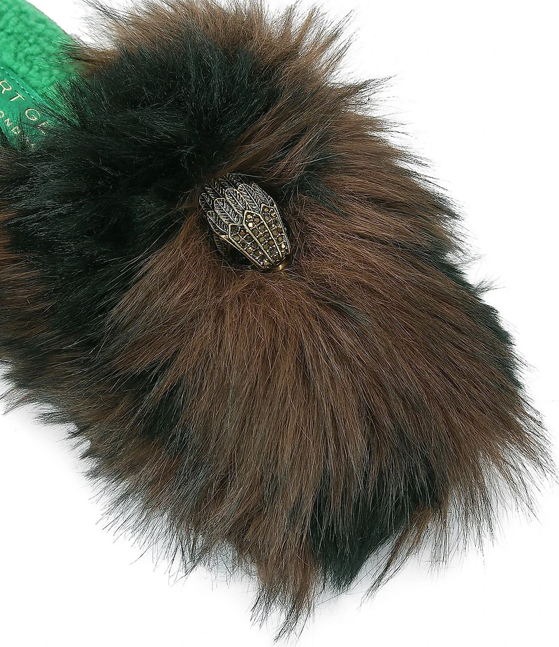 Kurt Geiger London Kensington Faux Fur Logo Ornament Slippers