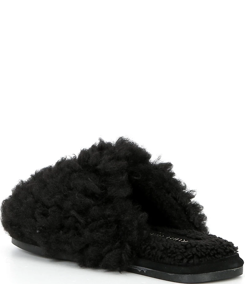 Kurt Geiger London Kensington Faux Shearling Logo Ornament Slippers