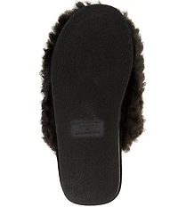 Kurt Geiger London Kensington Faux Shearling Logo Ornament Slippers