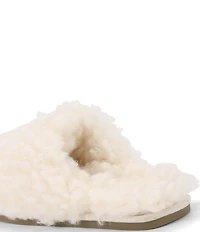 Kurt Geiger London Kensington Faux Shearling Logo Ornament Slippers