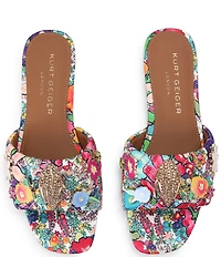 Kurt Geiger London Kensington Floral Ornament Flat Slide Sandals
