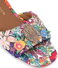 Kurt Geiger London Kensington Floral Ornament Flat Slide Sandals