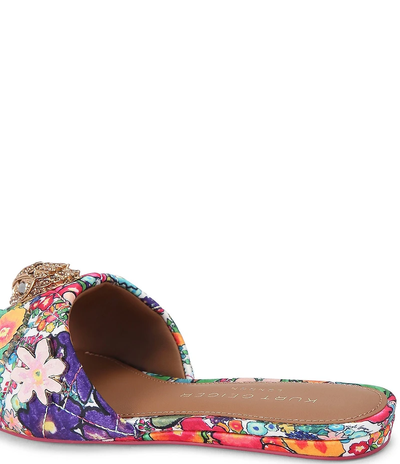 Kurt Geiger London Kensington Floral Ornament Flat Slide Sandals