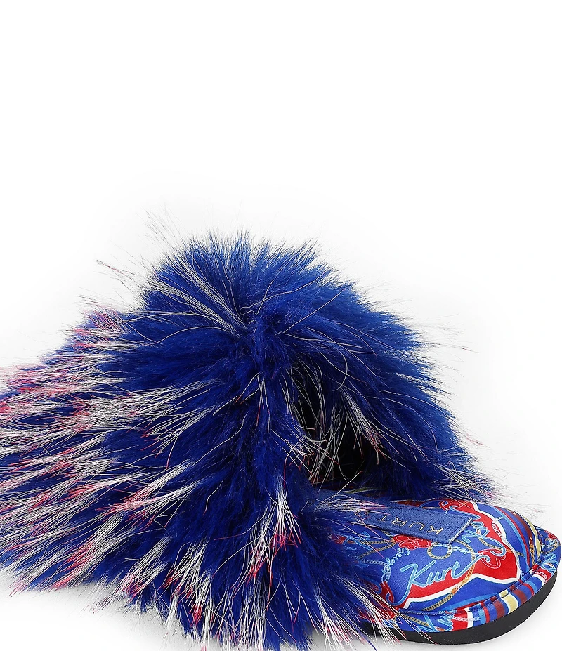 Kurt Geiger London Kensington Furry Eagle Logo Ornament Slippers