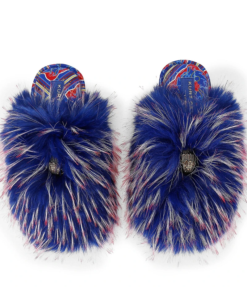 Kurt Geiger London Kensington Furry Eagle Logo Ornament Slippers