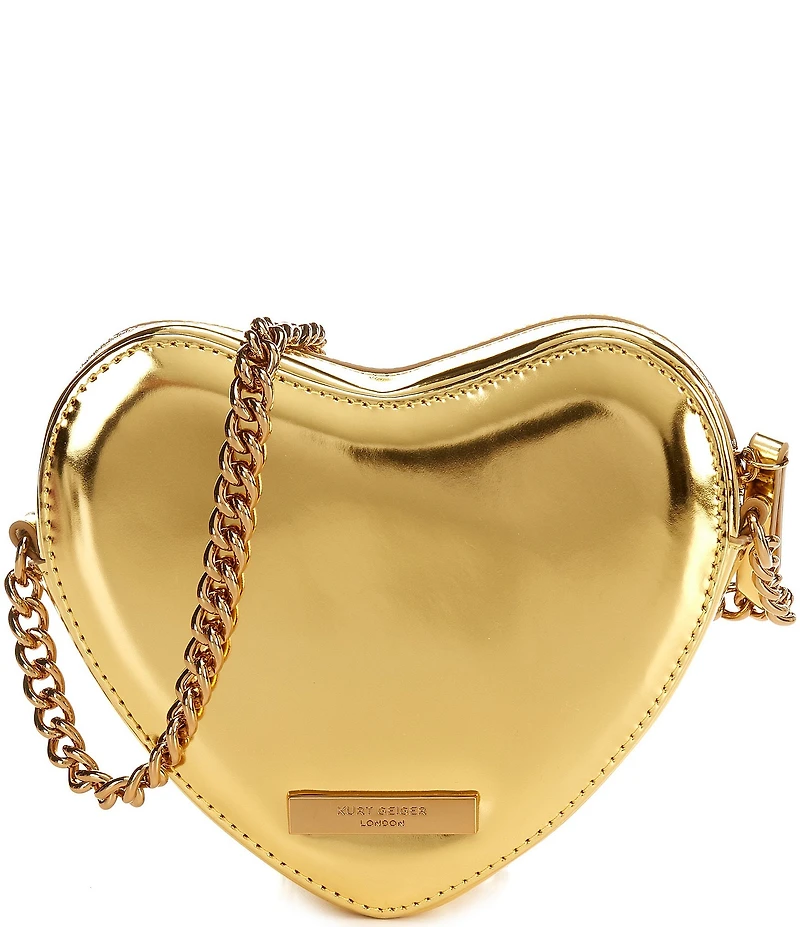 Kurt Geiger London Kensington Liquid Metallic Heart Crossbody Bag