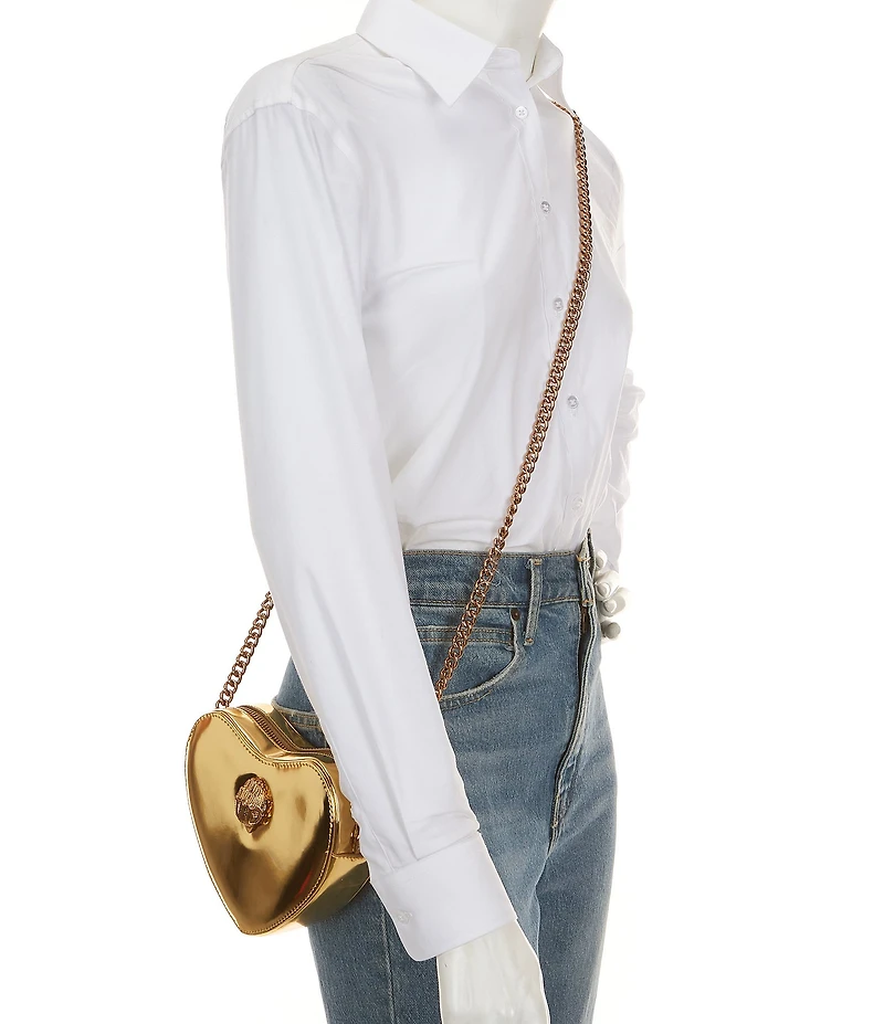 Kurt Geiger London Kensington Liquid Metallic Heart Crossbody Bag