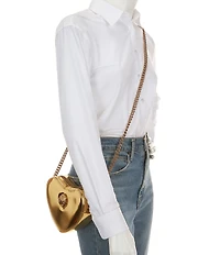 Kurt Geiger London Kensington Liquid Metallic Heart Crossbody Bag