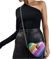 Kurt Geiger London Kensington Metallic Rainbow Heart Crossbody Bag