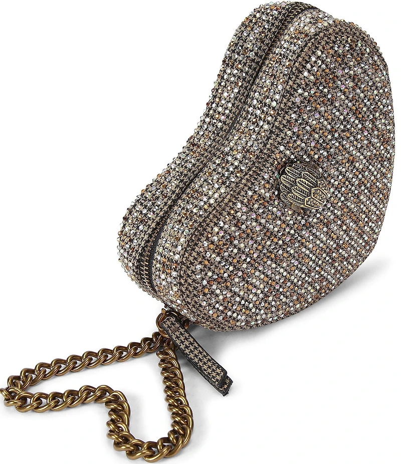 Kurt Geiger London Kensington Heart Crystal Houndstooth Crossbody Bag