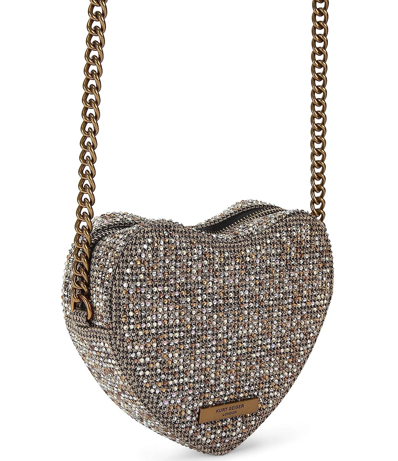 Kurt Geiger London Kensington Heart Crystal Houndstooth Crossbody Bag