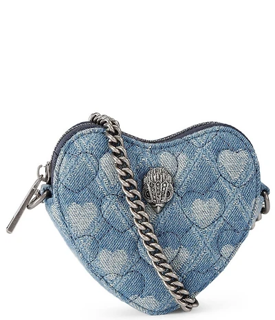 Kurt Geiger London Kensington Heart Denim Novelty Micro Crossbody Bag