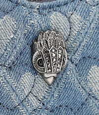 Kurt Geiger London Kensington Heart Denim Novelty Micro Crossbody Bag