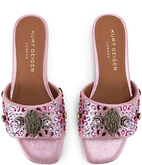 Kurt Geiger London Kensington Jewel Embellished Logo Slide Sandals