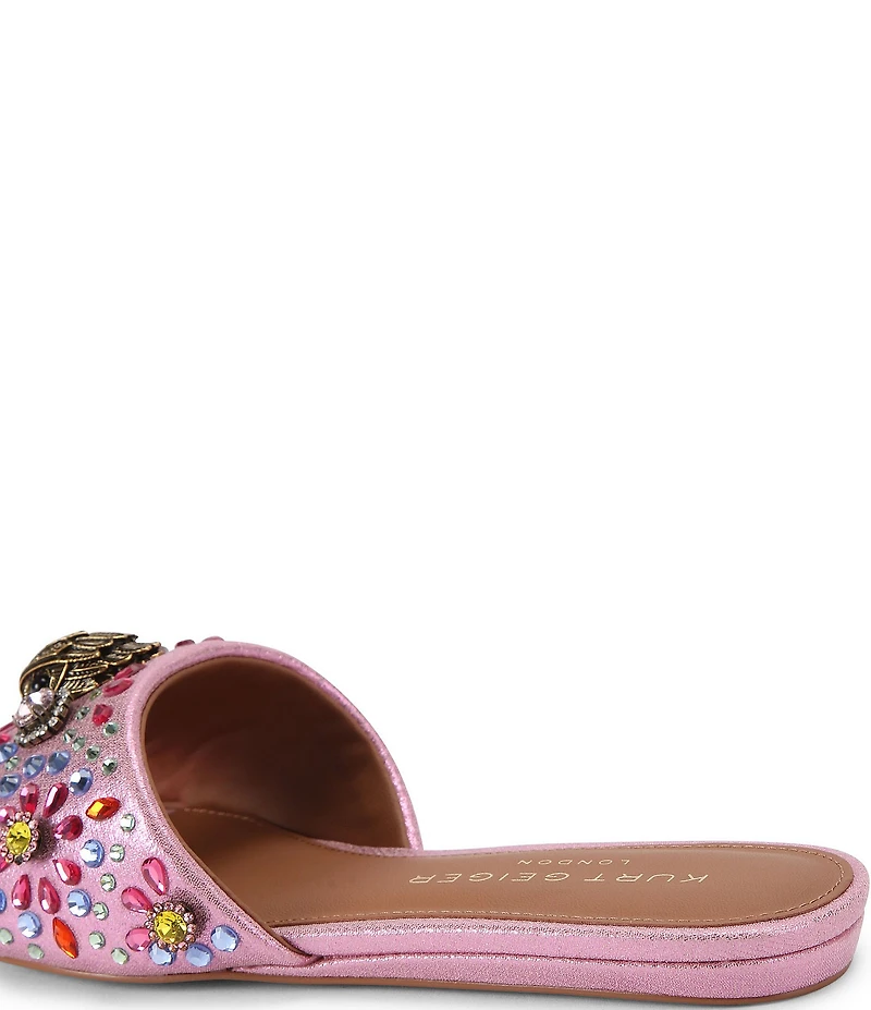 Kurt Geiger London Kensington Jewel Embellished Logo Slide Sandals