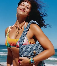 Kurt Geiger London Kensington Knot Denim Shoulder Bag