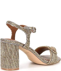 Kurt Geiger London Kensington Langley Crystal Embellished Houndstooth Logo Ornament Dress Sandals