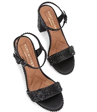 Kurt Geiger London Kensington Langley Crystal Embellished Houndstooth Logo Ornament Dress Sandals