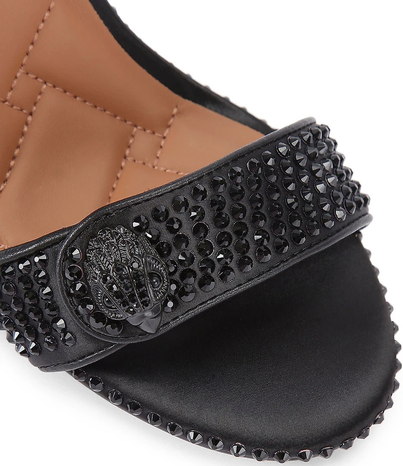 Kurt Geiger London Kensington Langley Crystal Embellished Houndstooth Logo Ornament Dress Sandals