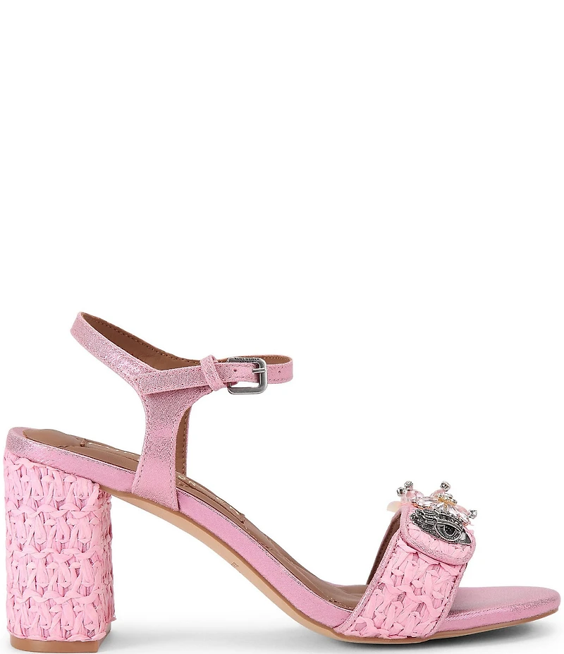 Kurt Geiger London Kensington Langley Raffia Logo Dress Sandals