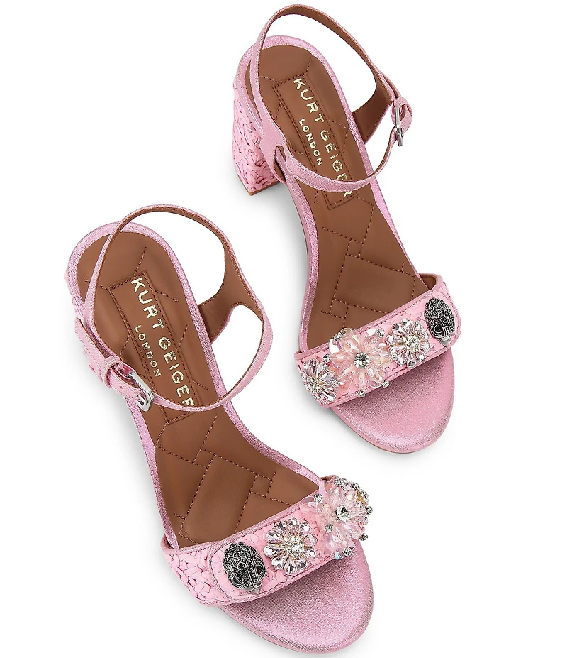 Kurt Geiger London Kensington Langley Raffia Logo Dress Sandals