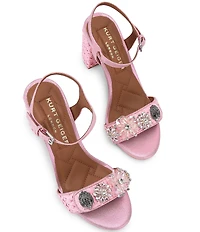 Kurt Geiger London Kensington Langley Raffia Logo Dress Sandals