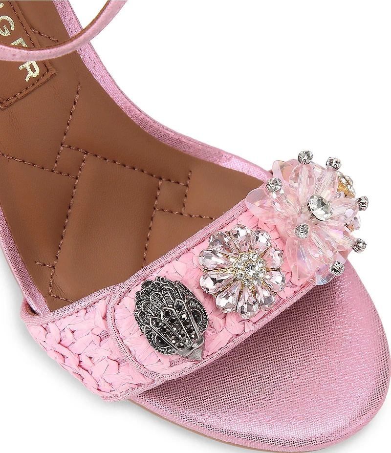 Kurt Geiger London Kensington Langley Raffia Logo Dress Sandals