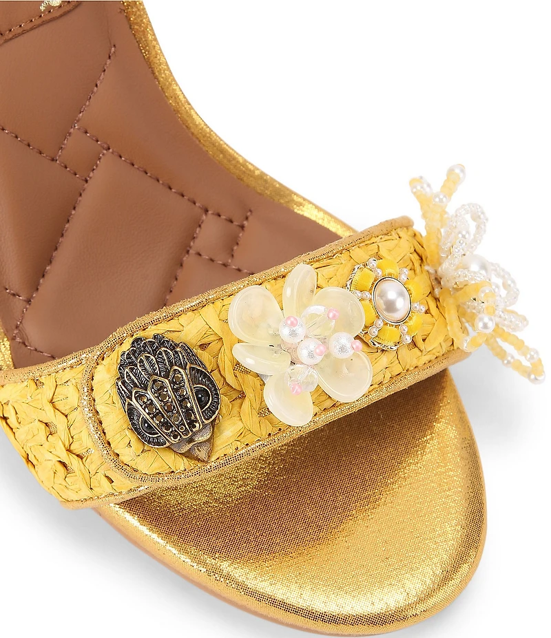 Kurt Geiger London Kensington Langley Raffia Logo Dress Sandals