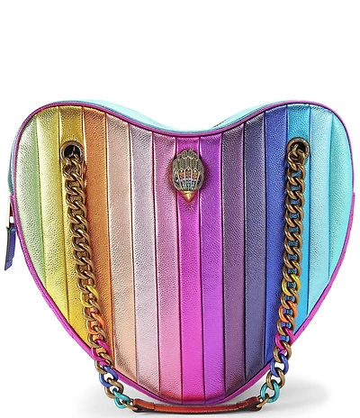 Kurt Geiger London Kensington Large Metallic Rainbow Heart Convertible Crossbody Bag