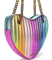 Kurt Geiger London Kensington Large Metallic Rainbow Heart Convertible Crossbody Bag