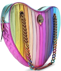 Kurt Geiger London Kensington Large Metallic Rainbow Heart Convertible Crossbody Bag