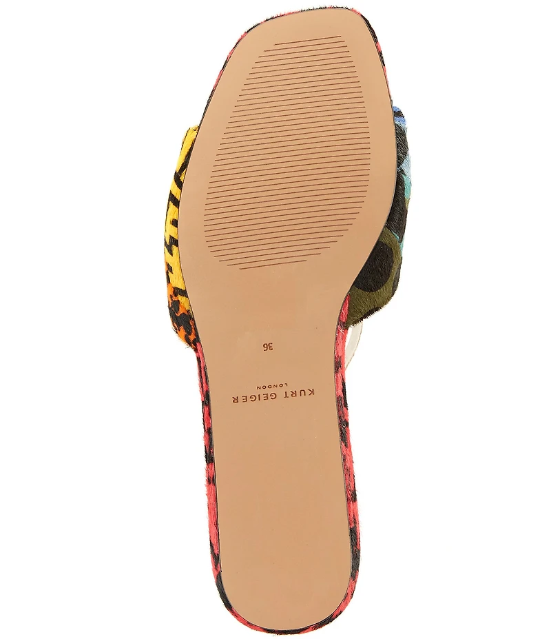 Kurt Geiger London Kensington Animal Print Logo Ornament Slide Sandals