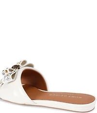 Kurt Geiger London Kensington Leather Studded Embellished Bow Flat Slide Sandals