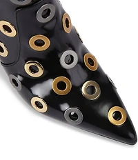 Kurt Geiger London Kensington Leather Grommet Hardware Booties