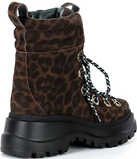 Kurt Geiger London Kensington Leopard Print Suede Hiker Booties