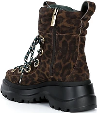 Kurt Geiger London Kensington Leopard Print Suede Hiker Booties