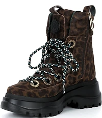Kurt Geiger London Kensington Leopard Print Suede Hiker Booties