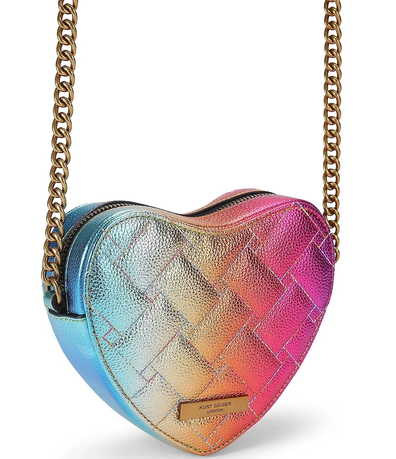 Kurt Geiger London Kensington Metallic Heart Crossbody Bag