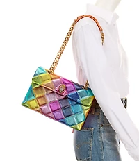 Kurt Geiger London Kensington Metallic Rainbow Leather Crossbody Bag