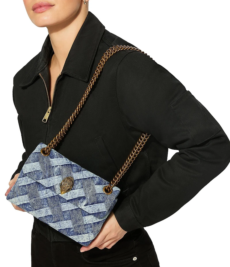 Kurt Geiger London Kensington Mini Denim Quilted Crossbody Bag
