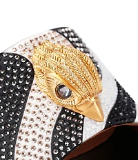 Kurt Geiger London Kensington Leather Crystal Embellished Logo Ornament Platform Sandals