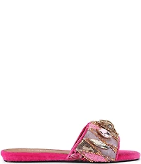 Kurt Geiger London Kensington Multi Sequin Jewel and Logo Ornamented Slide Sandals