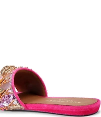 Kurt Geiger London Kensington Multi Sequin Jewel and Logo Ornamented Slide Sandals