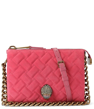 Kurt Geiger London Kensington Puff 3 Pouch Suede Quilted Crossbody Bag