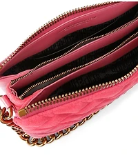 Kurt Geiger London Kensington Puff 3 Pouch Suede Quilted Crossbody Bag
