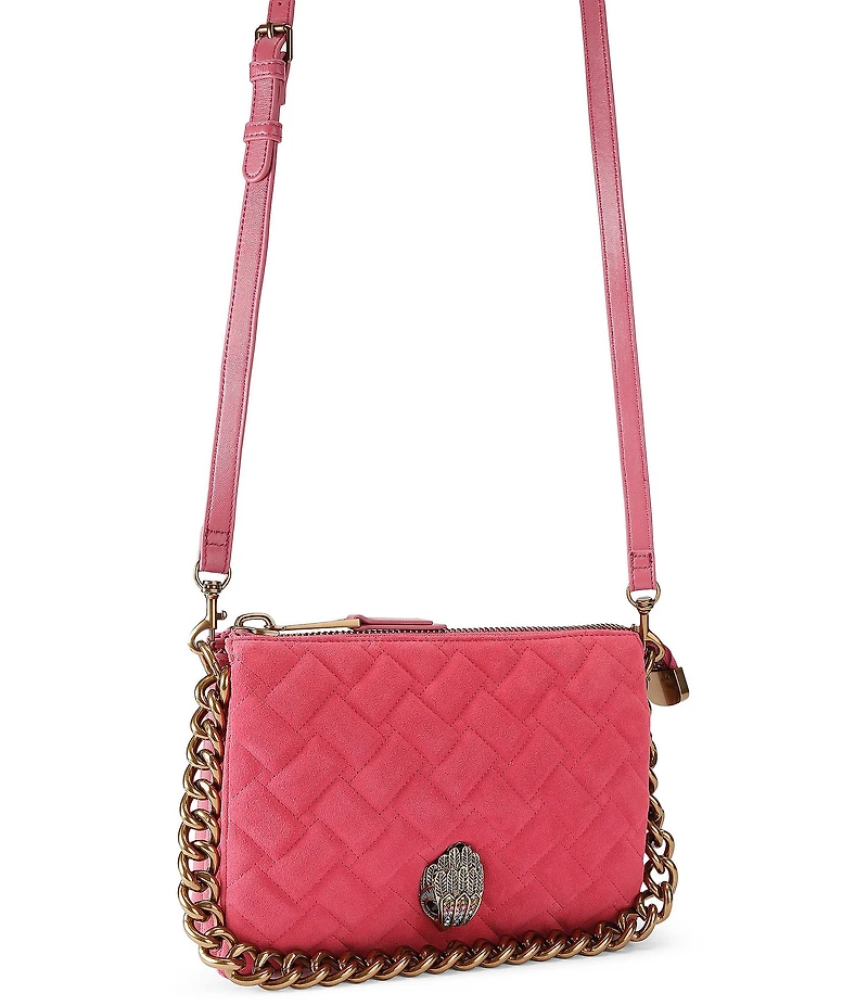 Kurt Geiger London Kensington Puff 3 Pouch Suede Quilted Crossbody Bag