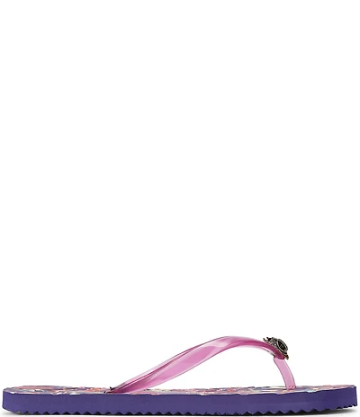 Kurt Geiger London Kensington Q Butterfly Print Logo Pool Flip Flops