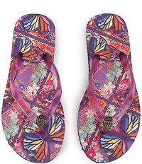 Kurt Geiger London Kensington Q Butterfly Print Logo Pool Flip Flops